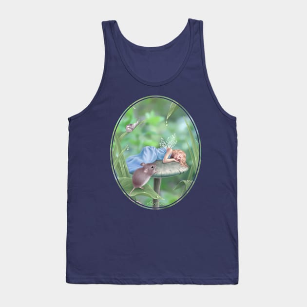 Sweet Dreams Sleeping Fairy & Mouse Tank Top by silverstars